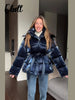 Warm Glossy Hooded Lace-up Cotton Coats Winter Female Casual Zipper Bottons Belted Overcoat Women's Solid Streetwear