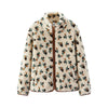 Jacket Women Winter Faux Lamb Wool Fleece Stand Collar Loose Patterned Retro Jacket Women'S Wear