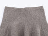 Ladies Elegant Knit Gray Dress Suits Button Loose Cardigans+Ruffles Mini Skirts Sets Winter Women 2 Piece Sets
