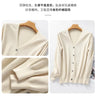 100% Cotton Women's Long Sleeve Top V-neck Coat Knitwear Cropped Coat Cardigans Sweaters Solid Casual 202