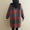 Winter Women's Clothing Hooded Padded Jacket Parka Korean Plus Size Plaid Mid-length Coat Jacket Keep Warm Loose Leisure
