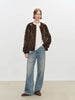 Winter Elegant Thick Warm Soft Brown Short Faux Mink Fur Coat Women Beading Loose Stylish Chic Fluffy Jacket