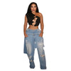Denim Pants Women Retro Sexy Hole Hollow Out Jeans Ripped out Pencil Trousers Street loose High Waist Lady Pant