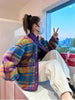 Women Coat Polar Fleece Plaid Autumn Winter Thick Vintage Casual Women Jacket Euro-America Style