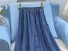 Women Large Size 5XL Cowboy Skirt Design Sense Niche Ladies Denim Maxi Skirt Feminine High Waist Jeans Long Skirts