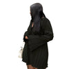 Long Sleeve Women V-neck Pleated Dress Casual Streetwear Plus Size Mini Dresses Autumn Slim Party Casual
