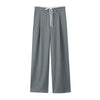 Women's Double Waistband Wide Leg Pants, High Elastic Waist With Drawstring, Side Pockets, Female Trousers, Chic