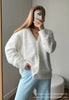 Women Knitted Thick Cashmere Wool Cardigan Chic V Neck Single Breasted Long Sleeve Sweater Fall Winter Coat Outwear