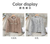 Korean Vintage Tweed Short Jackets Streetwear Slim Coat Spring Long Sleeve All-Match Wool Blend Elegant Blazer Jacket Female Top