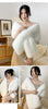 Elegant Faux Fox Fur Shawl Women Scarf Collar Winter Warm Cape Wedding Solid Pashmina Plush Wrap