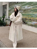 Winter Lamb Fur Long Warm Coat For Women Stand Collar Solid Color Single Breasted Loose Fit Clothing 2VV234