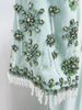 High Street Designer Women's Spliced Mesh Half Sleeve Beaded Long Maxi Dress