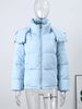 Women's Winter Jacket Coat Hooded Colorful Cute Full Sleeve Warm Zip Up Coats Girl's High Street Outwear Outfit