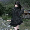 Black Gothic Y2K Mini Dress Women Sexy Spicy Girls Slim Fit Design Lolita Dresses Autumn Punk Vintage Long Sleeve Cake Dress