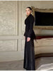 Black Blazer Jacket Pant Sets Chic Double Breasted Slim Waist Suit Coat Wide-leg Suit Trousers Spring Lady Party Outfits