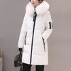 Women Winter Jackets Down Cotton Hooded Tops Large Size Parkas Mujer Coats Long Coat Female Fur Collar Outfits Year