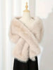 Elegant Faux Fox Fur Shawl Women Scarf Collar Winter Warm Cape Wedding Solid Pashmina Plush Wrap