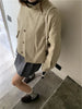 Korea Short Outerwear Woman Casual Loose Lazy Chic Long Sleeve Cotton Blends Windbreaker Coats Thin Thench