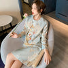 Spring Autumn Suit Dress Women 2 Piece Set Women Jacquard Dress Beading Straight Pencil Dress Short Jacket for Women Suits