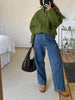 Woman Loose Gray Warm Baseball Jacket Autumn Casual Oversized Bomber Jacket Girls Vintage Thick Warm Outwear