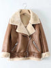 Winter Coats Women Thickness Faux Leather Fur Sheepskin Female Fur Leather Jacket Aviator Outwear Casaco Feminino