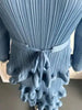 Long Pleated Dress Women Round Neck Solid Color Ruffles Cake Belt Dresses Multi-layer Female Elegant Clothing 2R6863