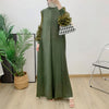 Yudx Purple Pleated High Neck Maxi Evening Dress, Ruffle Sleeve Women's Wedding Guest Ramadan Party Dress