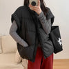 Autumn Winter Simplicity Comfortable Women's Cotton Vest Temperament Versatile Ladies Down Cotton Waistcoat Jackets