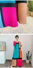 Round Neck Pleated Dress For Women Color Block Long Sleeves Loose A-line Dresses Printed Female Clothing Tide 2YA946