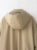 Women Khaki Hooded Cropped Zip‑up Jacket Faux Two‑inner Plaid Fabric Drawstring Bottom Coat Lady Autumn Casual Commute Outfits