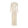 Elegant Shawl Dress Women Classic Basics Ruched O-Neck Full Sleeve Chic Stretch Skinny Party Banquet Activity Outfits