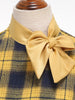 Mock Neck Bowknot Plaid 50s Vintage Dresses for Women 3/4 Length Sleeve Autumn Winter Elegant Pockets Midi Dresses