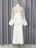 White Two Piece Set for Women Lapel Flare Sleeve Spliced Ruffles Lace Blouse High Waist Simpel Vest Dress Fairy Suit Female