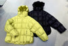 Women Light White Down Jacket with Hood Loose Over Size Casual Autumn Winter Outwear Square Warm Short Coat