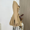 Autumn Winter Women's Windbreaker Dress Mini Skirt Long Sleeve Empire Waistline Outerwear Female Long Coat N967