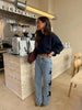 Women's Casual Loose Straight Denim Pants with Five-Pointed Star Design