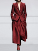 Missuoo Women's Striped Blazer Jacket Notched Collar Long Sleeve Buttoned Blazer Coat Commuter Outerwear for Female
