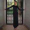 Elegant Long Sleeve Ruched Sexy Maxi Dress Women Gown Autumn Draped Bodycon Long Dresses Female Clothing