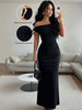 Autumn Women's Off-Shoulder Boat Neck Dress Sexy Elegant Long Skirt Evening Gown for Women