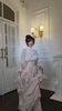 Early Autumn Turtleneck Lantern Sleeves Shinny Ruffles Pullover Floor Length Vacation Dress High Waist Female Vestido