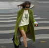 Elegant Women's Woolen Overcoat Solid Lapel Double Breasted Full Sleeve Long Coat Autumn Winter Lady Outwear