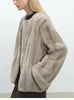 Autumn Winter Short Elegant Thick Warm Soft Brown Faux Mink Fur Coat Women Long Sleeve Modern Chic Fluffy Jacket