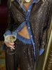 Sequin Loose Pants Two Piece Sets Women Patchwork Long Sleeve Shirt And Trouser Female Elegant Long Pants 2 Piece Sets