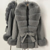 Fox Fur Coat Female Autumn Woolen Coat Winter Warm Real Fur Collar Wool Blend Jacket Women Warm Clothes for Women