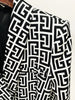 High Street Stylish Designer Jacket Women's Double Breasted Monogram Printed Shawl Collar Belted Blazer