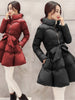 Winter Coats Women Warm Outerwea Cotton Padded Jackets Womens Clothing Belt Zipper Parkas Femme A-word Jacket
