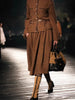 Female Elegant Turndown Collar Sequin Tweed Jacket Sets Belt Single Breasted Autumn Coat Two-Piece Set Mid-Calf Skirts Outfits