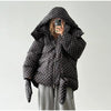 Autumn Winter Print Women's Cotton Jacket Loose Hooded Thicken Zipper Pockets Jackets Female Warm Full Sleeve Outwear
