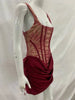 Lace Corset Mini Dress Women Square Neck Wide Strap Ruched Satin Bodycon Short Dress Club Party Cocktail Vestidos