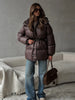 Thicken Cotton Jackets Women High Neck Long Sleeves Zipper Drawstring Warm Coats Female Winter Solid Loose Outwears
